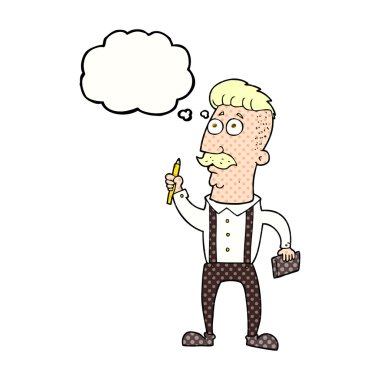 kabarcık karikatür adam defter ile sanıyordum