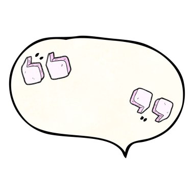 konuşma dokulu kabarcık karikatür tırnak işaretleri