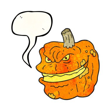 konuşma dokulu kabarcık karikatür ürkütücü kabak