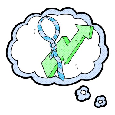 düşünce kabarcık karikatür çalışma kravat ve ok ilerleme sembolü