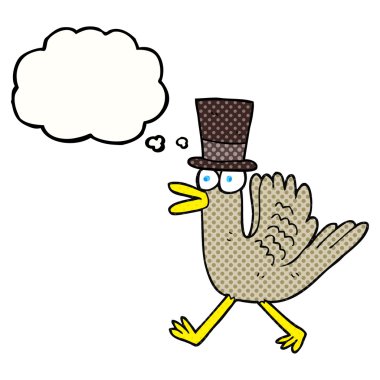 kabarcık karikatür ördek silindir şapka içinde düşündüm