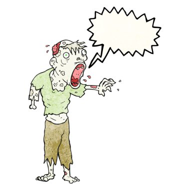 konuşma balonu dokulu çizgi film zombi