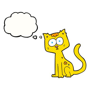 düşünce kabarcık karikatür kedi 