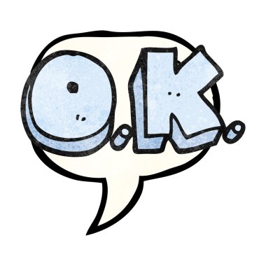 konuşma dokulu kabarcık karikatür kelime Tamam