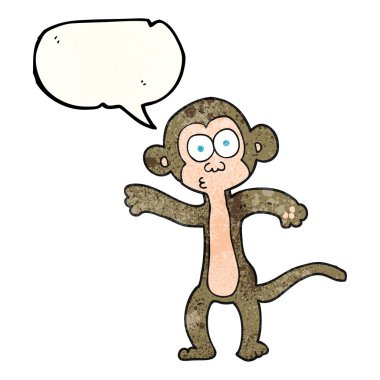 konuşma balonu dokulu karikatür maymun