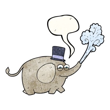 konuşma balonu dokulu çizgi film fil su oyuncak