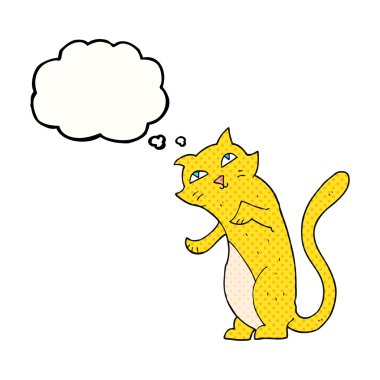 düşünce kabarcık karikatür kedi