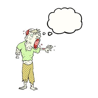 düşünce kabarcık karikatür zombi