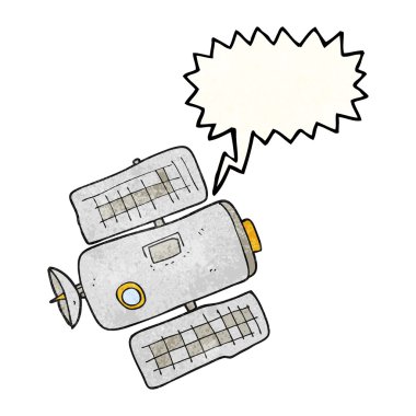 konuşma dokulu kabarcık karikatür uzay istasyonu