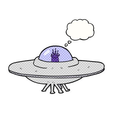 düşünce kabarcık karikatür uçan daire