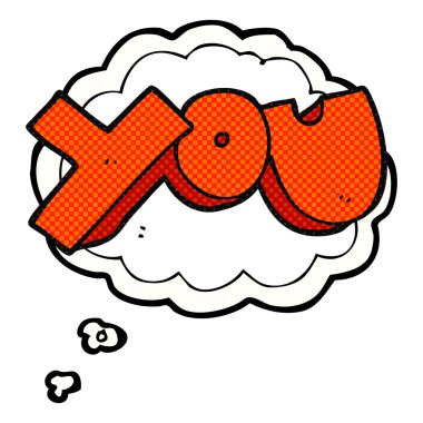 Sen sembol düşünce kabarcık karikatür