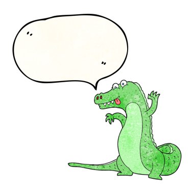 konuşma dokulu kabarcık karikatür timsah