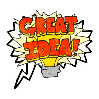 konuşma balonu dokulu çizgi film harika fikir ampul simgesi