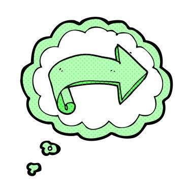 düşünce kabarcık karikatür oku