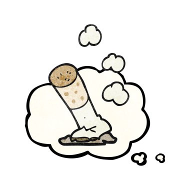 kabarcık dokulu karikatür sigara düşündüm