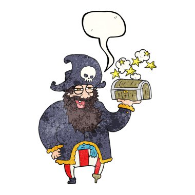 konuşma balonu dokulu karikatür korsan Kaptan hazine ches ile