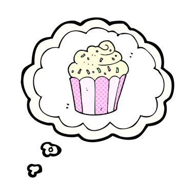 düşünce kabarcık karikatür cupcake