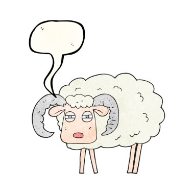 konuşma balonu dokulu karikatür ram