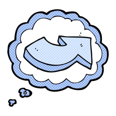 kabarcık karikatür işaret eden ok düşündüm