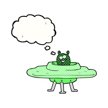 düşünce kabarcık karikatür uzay gemisi