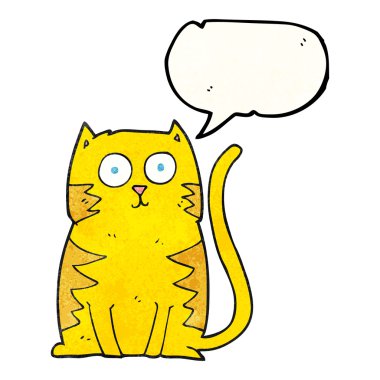konuşma balonu dokulu karikatür kedi