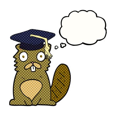 düşünce kabarcık karikatür kunduz mezunu