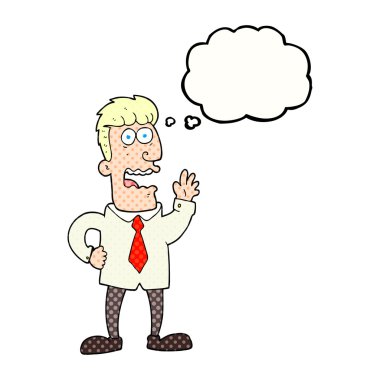 düşünce kabarcık karikatür işadamı