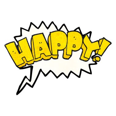 konuşma balonu dokulu karikatür mutlu metin sembol