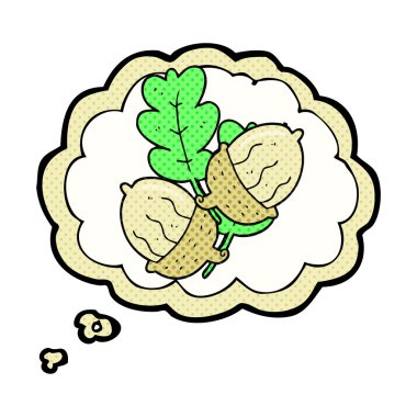 düşünce kabarcık karikatür meşe palamutları