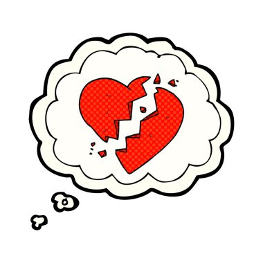 düşünce kabarcık karikatür kırık kalp