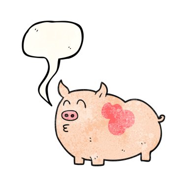 konuşma dokulu kabarcık karikatür domuz