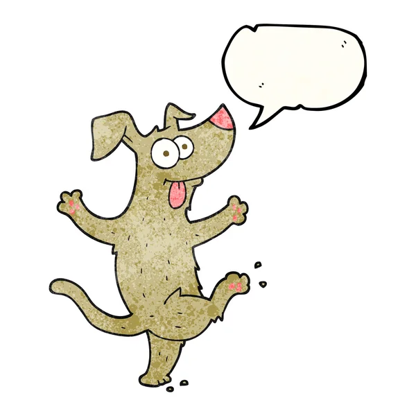 音声バブル テクスチャ漫画踊る犬 — ストックベクタ
