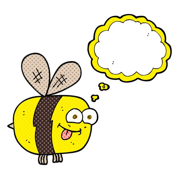 Gedachte zeepbel cartoon bee — Stockvector