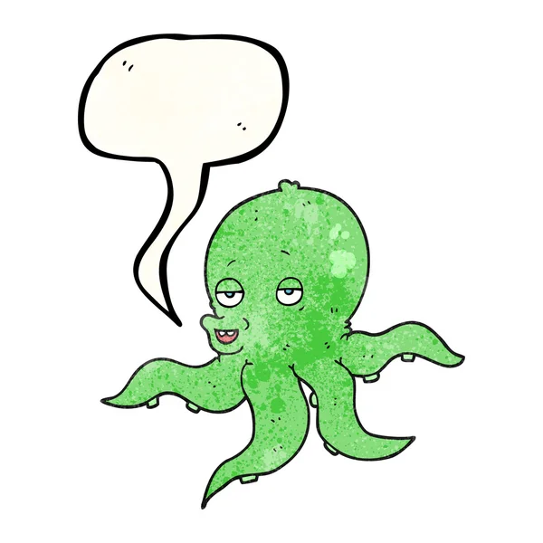 Řeči bublina texturou kreslený chobotnice — Stockový vektor