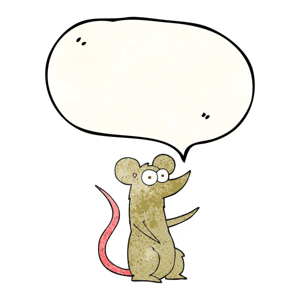 Texture discorso bolla cartone animato mouse in amore — Vettoriale Stock
