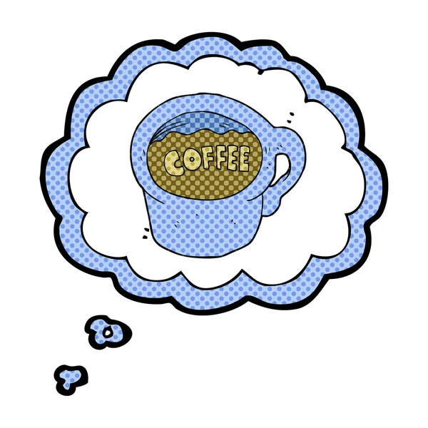 Gondolat buborék rajzfilm kávé bögre — Stock Vector