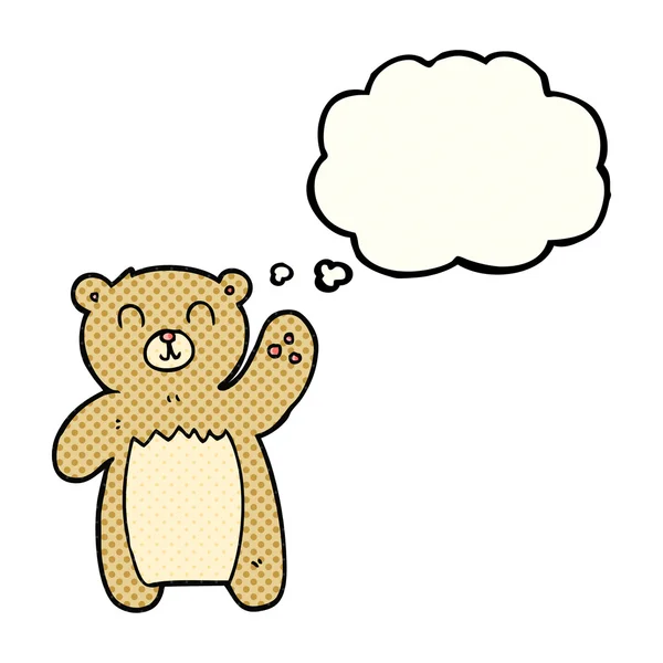 Gedachte zeepbel cartoon teddybeer — Stockvector