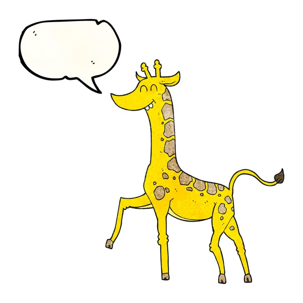 Sprechblase texturierte Karikatur Giraffe — Stockvektor