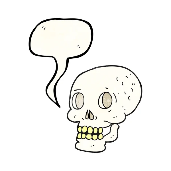 Discurso burbuja textura dibujos animados halloween cráneo — Archivo Imágenes Vectoriales