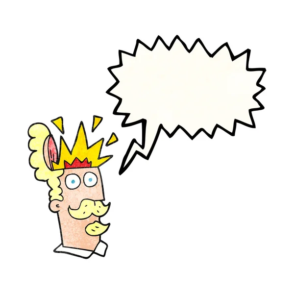 Fala bolha texturizado cartoon homem com explodindo cabeça — Vetor de Stock