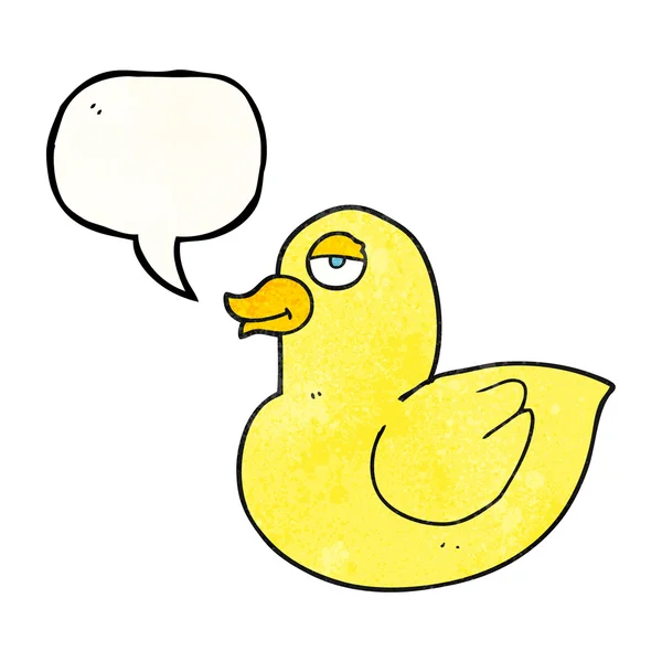 Parole bulle texturé dessin animé canard — Image vectorielle