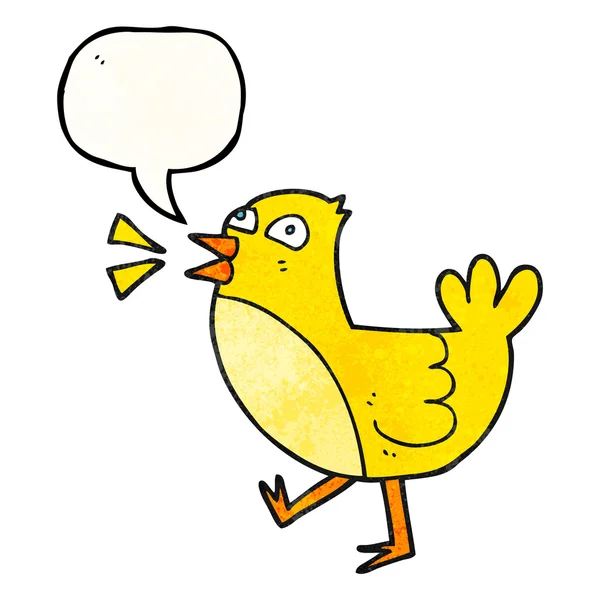Fala bolha texturizado desenho animado pássaro — Vetor de Stock