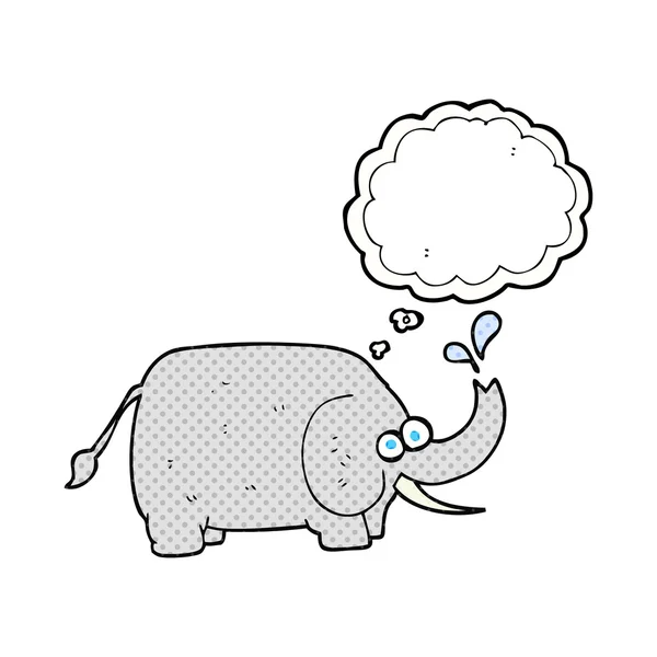 Gedachte zeepbel cartoon olifant — Stockvector