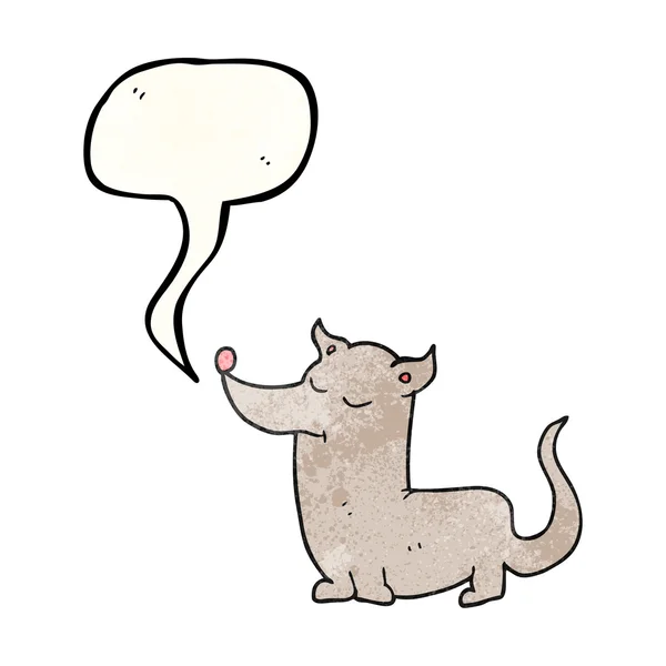 Discorso bolla strutturato cartone animato cagnolino — Vettoriale Stock