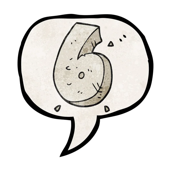 Parole bulle texturé dessin animé pierre numéro six — Image vectorielle