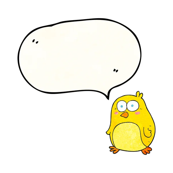 Speech bubble textured cartoon bird — Stock Vector