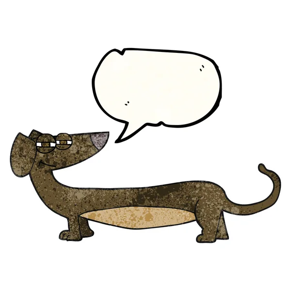 Fala bolha texturizado desenho animado dachshund —  Vetores de Stock