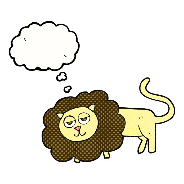 Thought bubble cartoon lion — Stock Vector