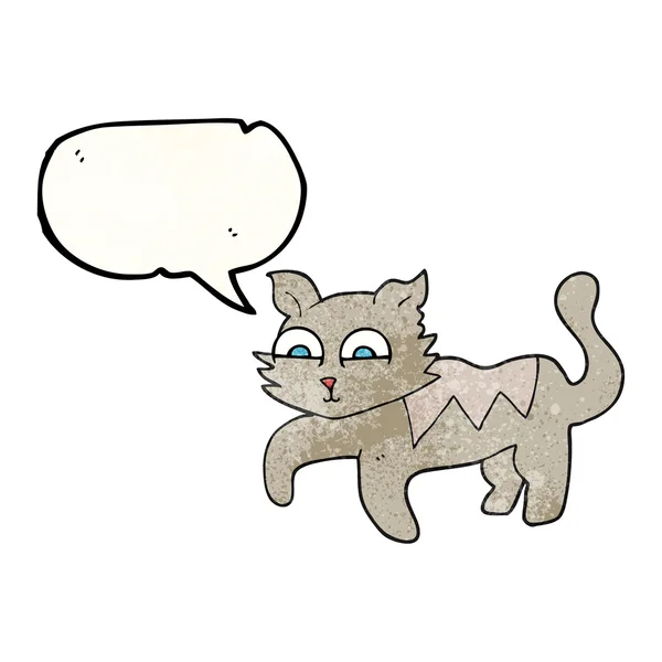 Texture discorso bolla cartone animato gatto — Vettoriale Stock