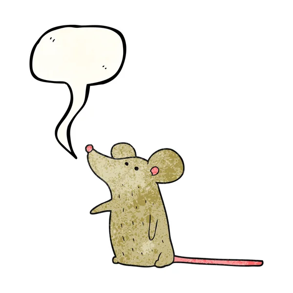 Speech bubble textured cartoon mouse — Stock Vector